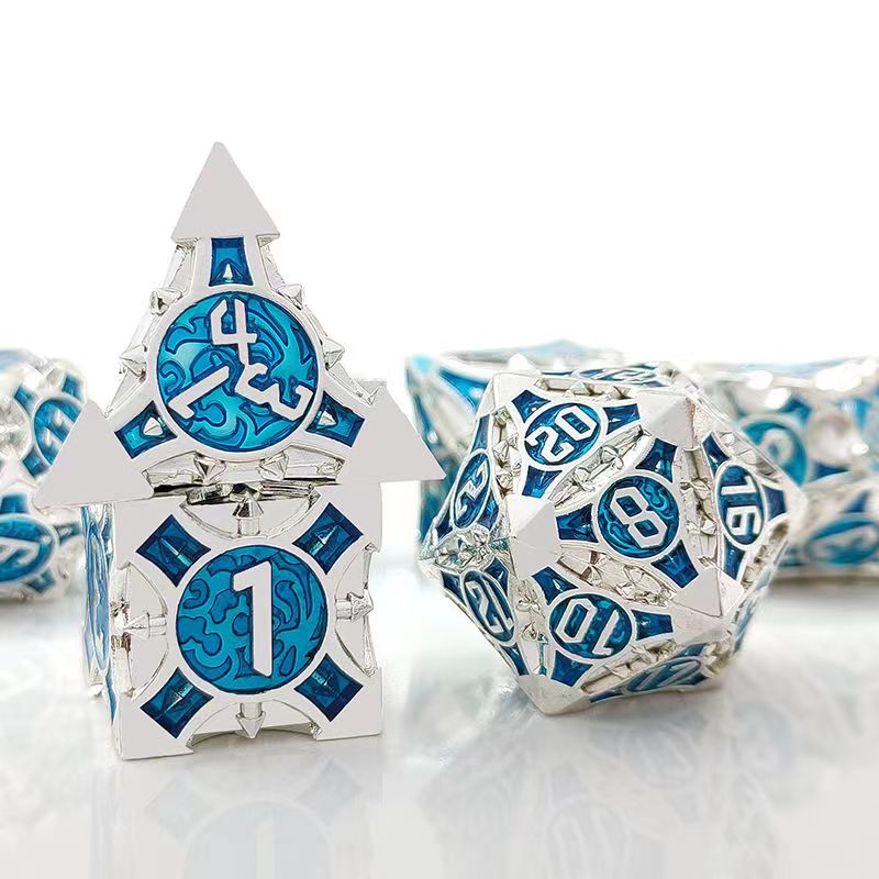 Board Game Rpg - 7 szt. D4-D20 Cosplay mosiężne złote