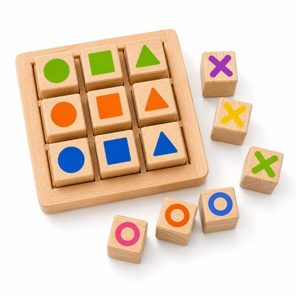Board Game For 5 Players - Przenośna drewniana gra w kółko i