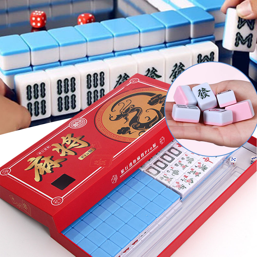 Board Game Box - Przenośny Mini Zestaw Mahjong Podróżny Z