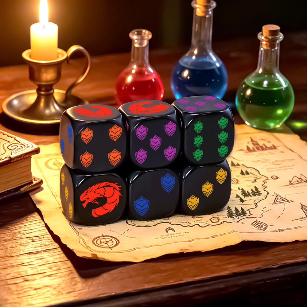Board Game Rpg - Zestaw 6 Sześciościennych Kostek Dragon Shield