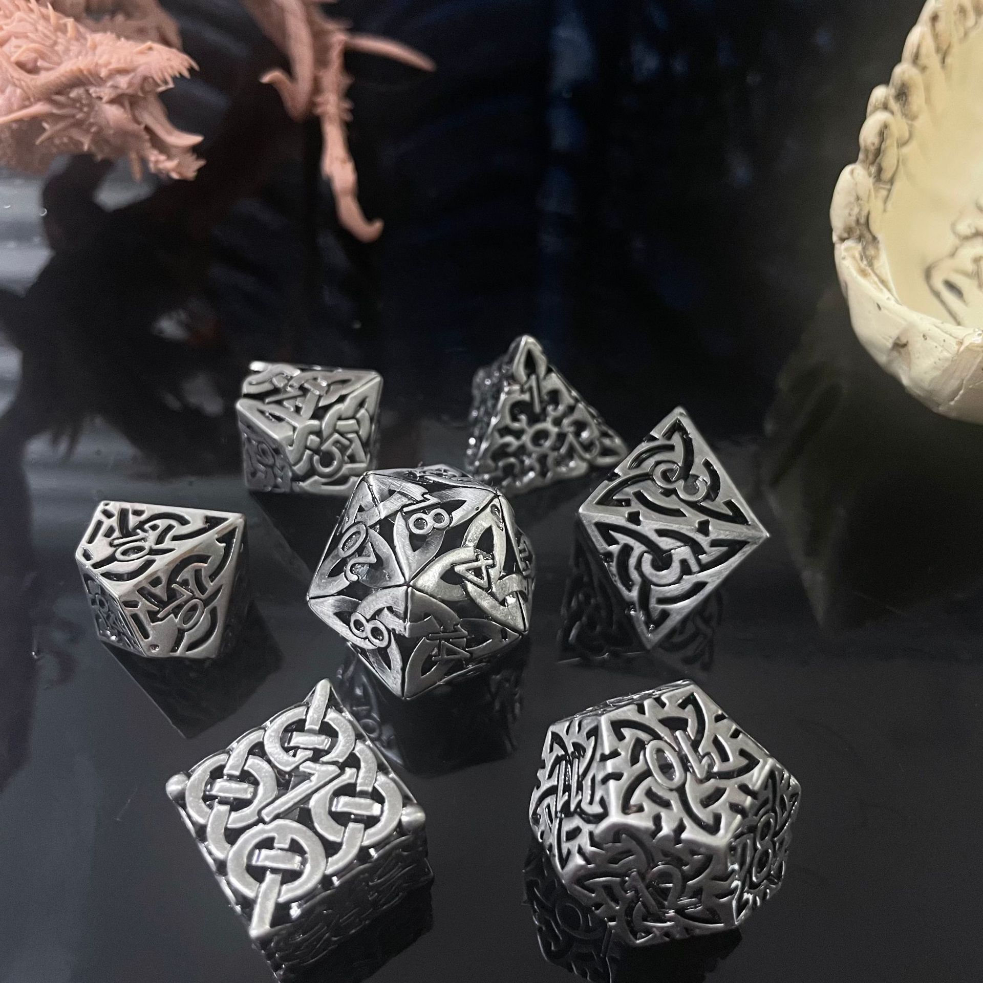 7 szt. D4-D20 Cosplay mosiężne – Board Game Rpg recenzja i cena