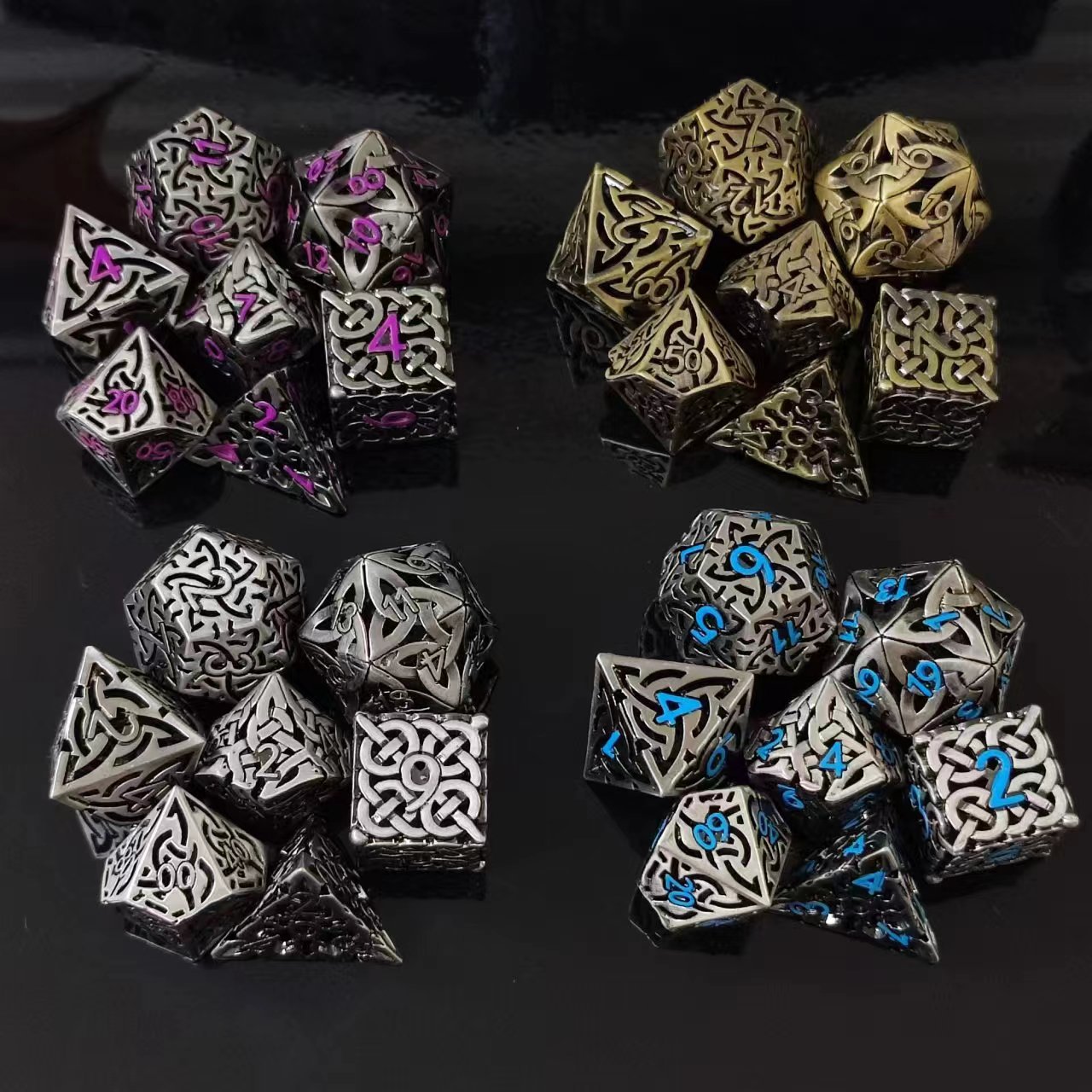 7 szt. D4-D20 Cosplay mosiężne – Board Game Rpg recenzja i cena